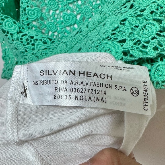 NWOT Silvian Heach Green Bodycon Crochet Sleeveless Dress Size XS - Picture 13 of 15